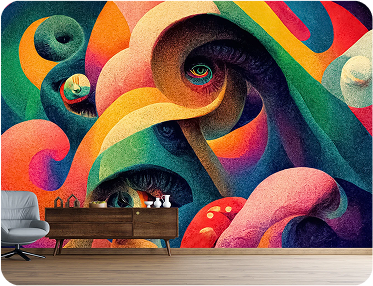Colorful wall mural