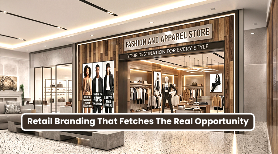 Custom retail branding solution for modern store interiors