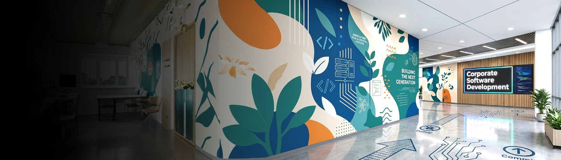 indoor office branding